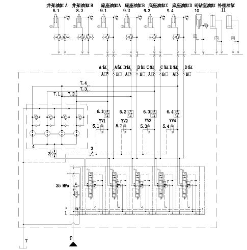 Fig. 15 Hydraulic schematic diagram of the hoisting rig.png